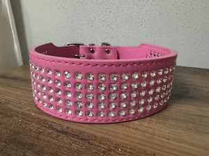 2" Width Bling Rhinestones Studded Dog Collar 5 Rows Of Sparkle - Picture 1 of 9