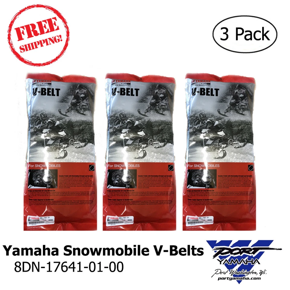 OEM YAMAHA PAQUETE DE 3 CINTURÓN EN V MOTO DE NIEVE CINTURÓN EN V APEX NYTRO VECTOR 8DN-17641-01-00  Foto 1 de 1