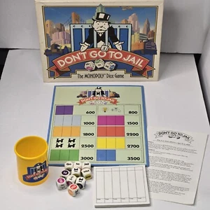 Don't Go To Jail Monopoly Dice Game Complete 1991 Parker Brothers Game Night Vtg - Picture 1 of 10