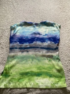 Liz Claiborne Women Tie-Dye Short Sleeve Boat Neck T-Shirt Multicolor Size S - Picture 1 of 7