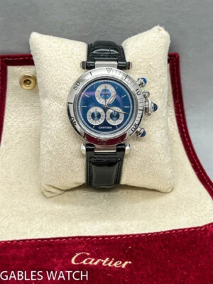 Cartier Pasha Chronograph 1352 Steel 35 mm Quartz Watch     Serviced at Cartier - Image 1 of 4