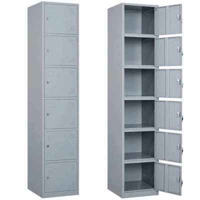 STANI School Locker Steel Metal Storage Locker Cabinet with 6 Doors for Employees 71H