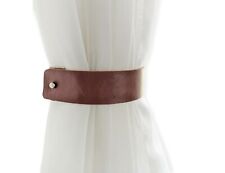 30cm Leather Curtain Tiebacks, Minimal Curtain Boho Tie Backs, Brown Curtain Tie