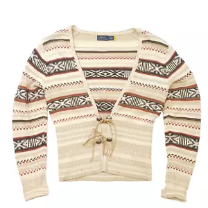 Polo Ralph Lauren Navajo Cardigan Medium Women Aztec Native Western Southwestern - Picture 1 of 17