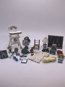 Vintage Artisan Children Decor Toys Doll Highchair Lamp Dollhouse Miniature 1:12