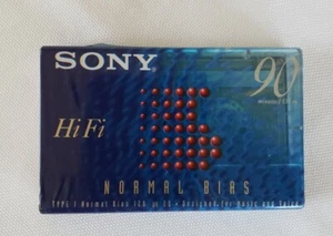 Cintas de casete en blanco Sony Hi Fi 90 minutos tipo 1 sesgo normal nuevas, selladas - Imagen 1 de 2