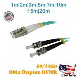 LC to ST MULTIMODE OM4 50/125 FIBER OPTIC PATCH CABLE 1m to 20m - Picture 1 of 4