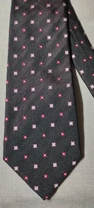 Bruno Piattelli Pure Silk Tie Black Square Pattern Hand Made 100% Silk - Picture 1 of 7