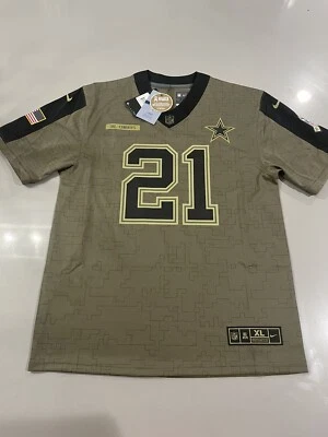 Nueva camiseta juvenil de los Dallas Cowboys EZEKIEL ELLIOT 2021 Salute To Service limitada XL Foto 1 de 4