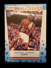 1989-90 MICHAEL JORDAN Fleer ALL STAR Sticker#3 Chicago Bulls HOF 🐐 GOAT
