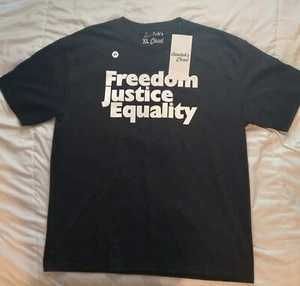 Freedom Justice Equality Black X Large T Shirt Brand New - Aseelah's Closet - Picture 1 of 5