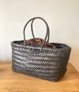 Borsa Dragon Diffusion in pelle a rete blu navy con base borsa, borsa interna ottime condizioni - Foto 1 di 9