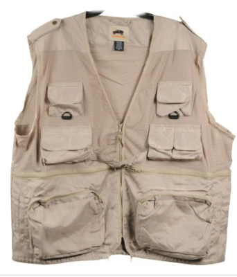 HUMVEE (HUMMER) by CampCo MEN'S XL KHAKI COMBAT PHOTO SAFARI VEST, NEW ON SALE! - Image 1 of 4