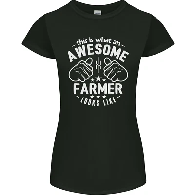 This Is What an Awesome Farmer Looks Like Womens Petite Cut T-Shirt - Image 1 of 4
