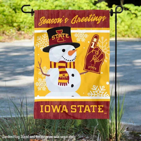 Iowa State Cyclones Holiday Winter Snow Garden Flag and Yard Banner Cover