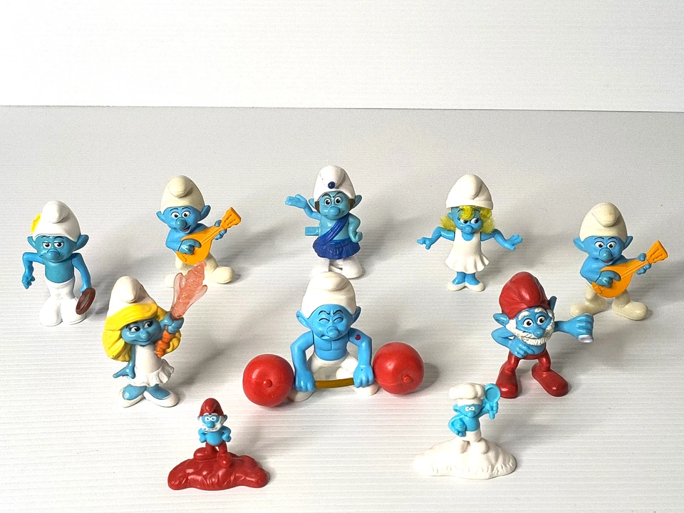 8x (Smurfs Mcdonalds 2011) + 2x (Mini Smurf 2017) Happy Meal Toys - Parts - image 1 of 4