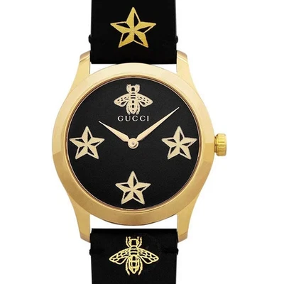 Reloj Gucci para mujer G-Timeless esfera negra correa de cuero - YA1264055 Foto 1 de 3