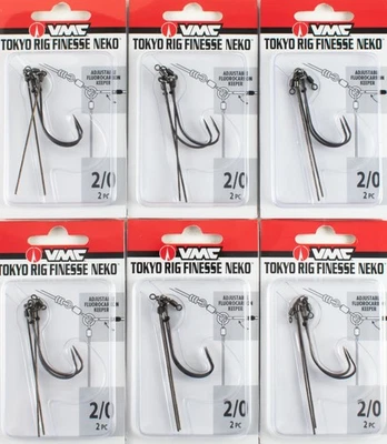 (LOTE DE 6) GANCHO DE NÍQUEL NEGRO VMC TOKYO RIG FINSE NEKO 2/0 TFNK#2/0BNPP H1334 Foto 1 de 2
