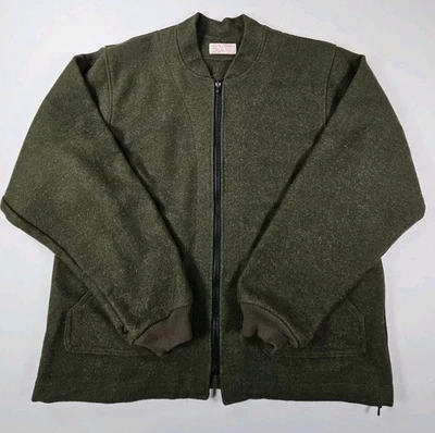 Vintage Filson Mackinaw Wool Jacket Liner Forest Green XL Style 122 Made in USA - Image 1 of 4