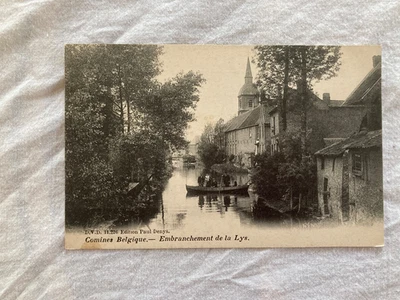 CPA COMINES Belgique:  Embranchement de la Lys.  Animée - Photo 1/2