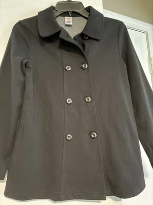Gymboree Girls L ( 10-12) Knit Black Double Breasted Joacket Coat Cotton Blend - Image 1 of 4