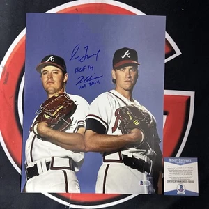 Greg Maddux & Tom Glavine Autographed Atlanta Braves Inscribed 11x14 Beckett BAS - Picture 1 of 4