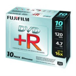 Fujifilm DVD+R Slim Case X 10 Pack (4.7GB 16X) - Afbeelding 1 van 1