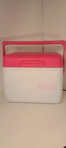Gott Rubbermaid 6 Quart Mittagessen/6er-Pack Kühlbox Modell 1806 weiß/rosa Vintage - Bild 1 von 8