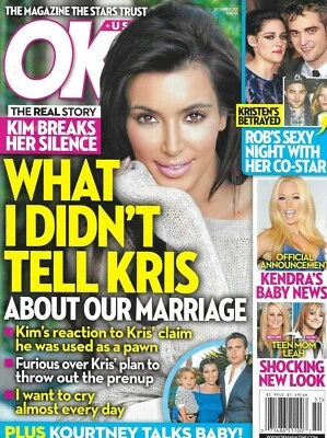 Ok Magazine Kim Kardashian Robert Pattinson Kristen Stewart Kendra Wilkinson  - Image 1 of 4