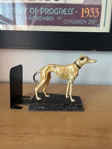 K&0 Italian greyhound whippet dog sliding bookend Arts & Crafts Deco Early 20thC - Picture 1 of 10