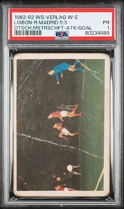 1962-63 WS-Verlag Wanne Eickel Europa Cup Mario Coluna Jose Santamaria PSA 1 NQ - Picture 1 of 2