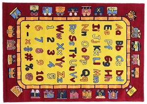 Wollteppich Kinderzimmer 170x240 Gelb Handarbeit Handtuft Modern - Bild 1 von 7