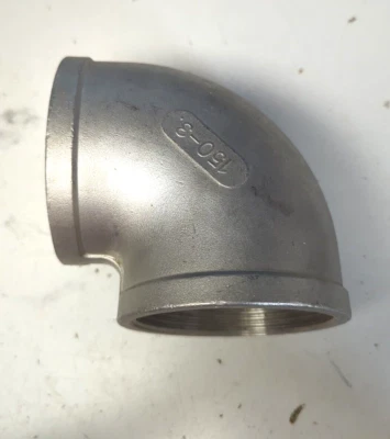 3" Inch stainless steel 150-3 Elbow 90 Degree NPT Class 150 Heavy Duty MB-304 - Image 1 of 4