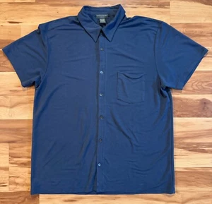 Banana Republic Men's Button Up Shirt Blue Short Sleeve Stretch Pocket Large - Picture 1 of 4