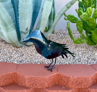 Decoração de jardim arte jardim pássaro corvo corvo corvo corvo metal - Imagem 1 de 2