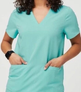 Figs Women's Casma Three-Pocket Scrub Top Size Xl Fresh Aqua - Picture 1 of 1
