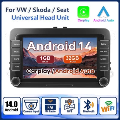 ESSGOO 7" Car Stereo Radio Android 14 Carplay GPS BT+AHD For VW Volkswagen Jetta Passat