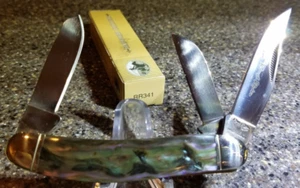 Rough Rider RR341, Abalone Sowbelly, 3-Blade, 3-5/8", DISCONTINUED New Old Stock - Picture 1 of 11