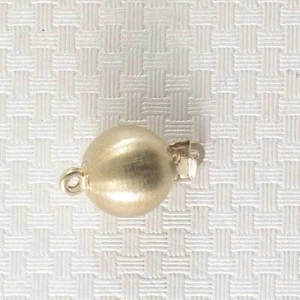 14K Yellow Gold Matte Ball Clasp (8mm) - Picture 1 of 5