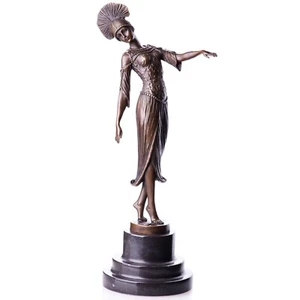 Bronzefigur Skulptur Tänzerin nach D.H Chiparus Bronze Figur Statue Antik Stil - Bild 1 von 3