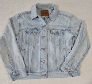 Levi’s Ex-Boyfriend Trucker Jacket Women’s XS Distressed Light Wash Denim GU - Picture 1 of 5