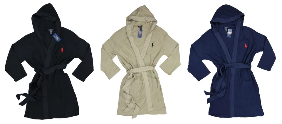 Albornoz para hombre Polo Ralph Lauren tejido gofre con capucha cinturón y bolsillos nuevo con etiquetas Foto 1 de 1