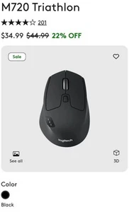 LOGITECH M720 MULTI-DEVICE WIRELESS MOUSE (Retail $44.99) New In Box - Picture 1 of 5