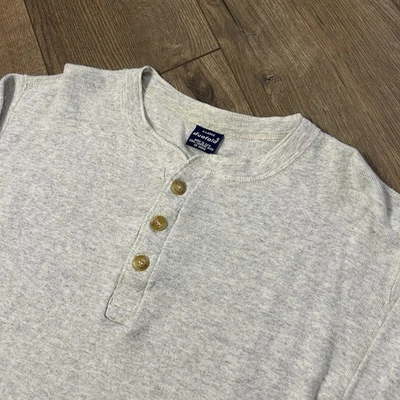 Camisa Henley Doble Plegable De Colección Para Hombres XL Gris Mezcla Lana Capa Base Hecha en EE. UU. Foto 1 de 4