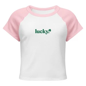 Besticktes Lucky Damen Micro Rib Raglan Baby T-Shirt Kopie Kopie Kopie - Bild 1 von 11