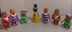 Vintage 1992 Disney Schneewittchen Bank sieben Zwerge Vinyl Kunststoff 6" Lot/7 Figuren - Bild 1 von 9