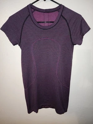 Lululemon Swiftly Tech Manga Corta Talla 6 Rosa Paraíso Negro Lavanda 71579 Foto 1 de 4