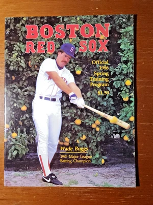 1986 BOSTON RED SOX Spring Training Program WADE BOGGS on cover - Image 1 of 4