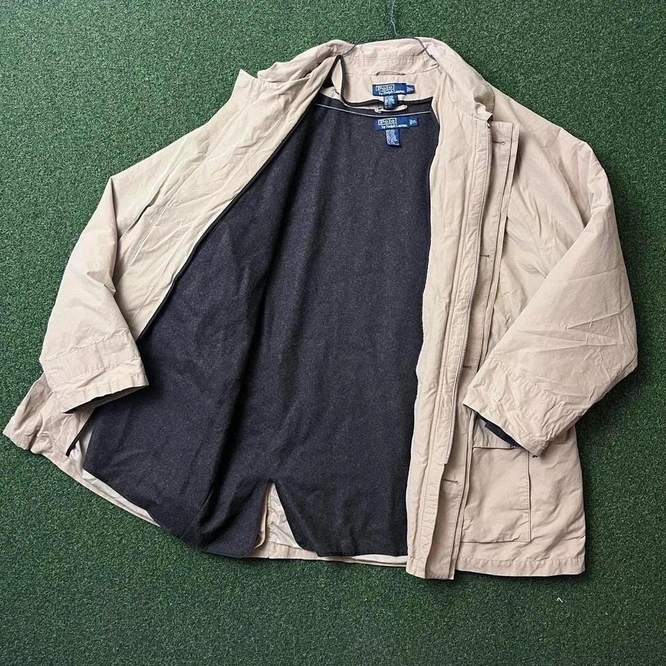 Chaqueta Polo Ralph Lauren Forrada de Lana Crema Cremallera Completa Tareas Foto 1 de 4