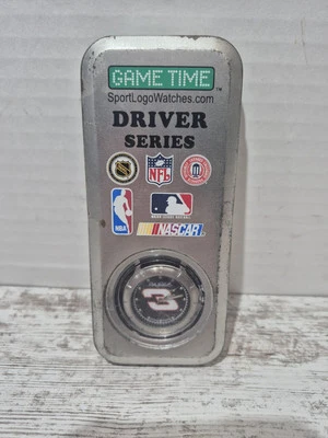 RELOJ Dale Earnhardt Game Time Nascar para hombre acero inoxidable con cuero nuevo en caja vintage 2003 Foto 1 de 4